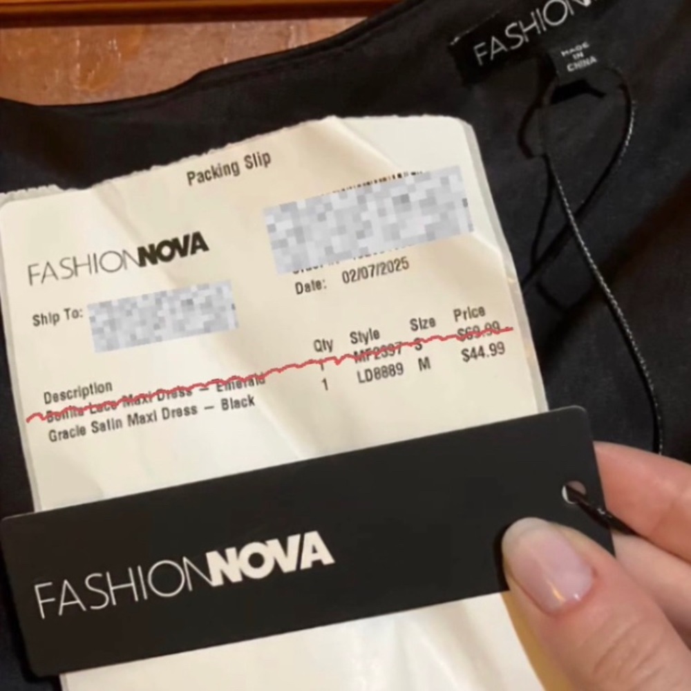 NWT Fashion Nova Black “Gracie Satin Maxi Dress” - Picture 6 of 8
